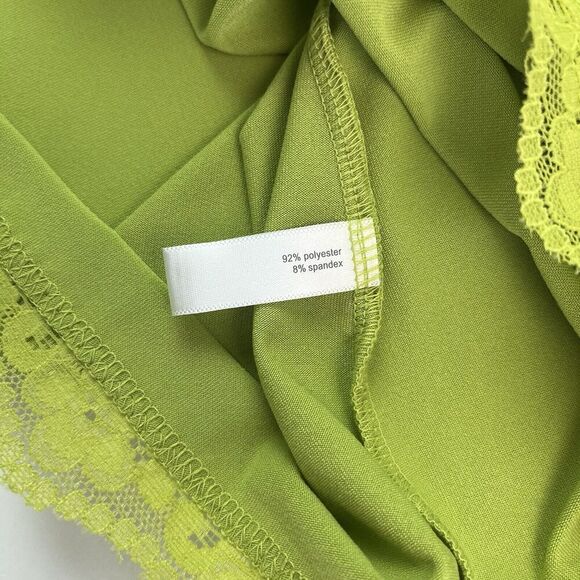 Fashion Bug Y2K Lace Trim Tank Top Cami Sz XL Green Vtg 90s Coquette Grunge - Picture 11 of 12